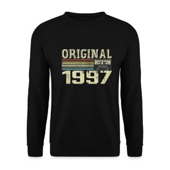 1997 Geburtstagsfeiern - 1997 Retro-Geschenk - Unisex Pullover - Schwarz - Vorne - Alina (178cm) & Michal (187cm)