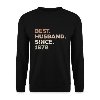 Bester Ehemann seit 1978 Jubiläumsgeschenk - Unisex Pullover - Schwarz - Vorne - Alina (178cm) & Michal (187cm)