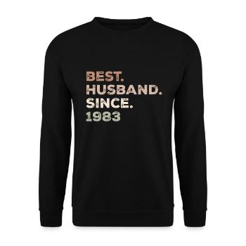 Best Husband Since 1983 Anniversary Gift - Unisex Sweatshirt - black - Front - Alina (178cm) & Michal (187cm)