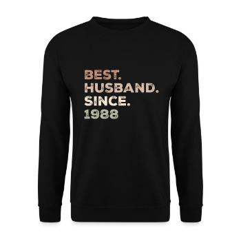Meilleur Mari Depuis 1988 Cadeau D’anniversaire - Sweat-shirt Unisexe - noir - Devant - Alina (178cm) & Michal (187cm)