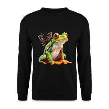 Frog - Unisex Sweatshirt - black - Front - Alina (178cm) & Michal (187cm)