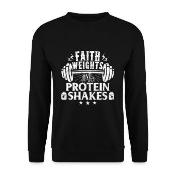Poids de foi Christian Gym Humour Exercice Entraînement - Sweat-shirt Unisexe - noir - Devant - Alina (178cm) & Michal (187cm)