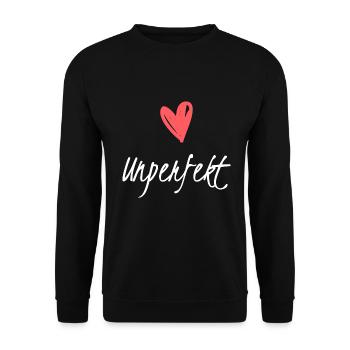 Imperfect T-shirt Funny shirt for men, Fra - Unisex Sweatshirt - black - Front - Alina (178cm) & Michal (187cm)