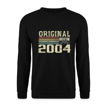 2004 Geburtstagsfeiern - 2004 Retro Geschenk - Unisex Pullover - Schwarz - Vorne - Alina (178cm) & Michal (187cm)