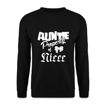 Auntie Property of Niece - Unisex Sweatshirt - black - Front - Alina (178cm) & Michal (187cm)