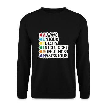 autisme - Sweat-shirt Unisexe - noir - Devant - Alina (178cm) & Michal (187cm)