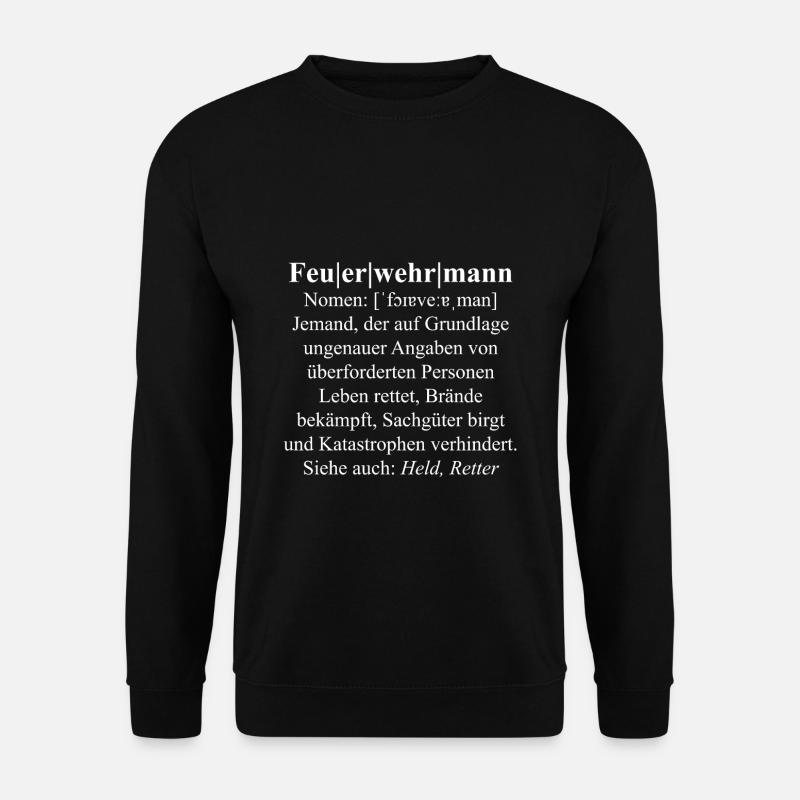 Feuerwehrmann Freiwillige Feuerwehr - Unisex Pullover - Schwarz