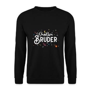 Großer Bruder - Unisex Pullover - Schwarz - Vorne - Alina (178cm) & Michal (187cm)