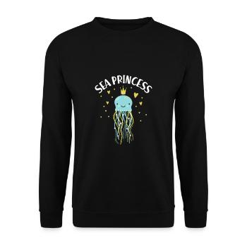 Sea princess girl jellyfish gift - Unisex Sweatshirt - black - Front - Alina (178cm) & Michal (187cm)