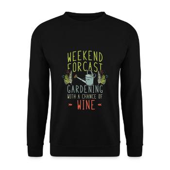 Hobby Gärtner Wochenende Wein - Unisex Pullover - Schwarz - Vorne - Alina (178cm) & Michal (187cm)
