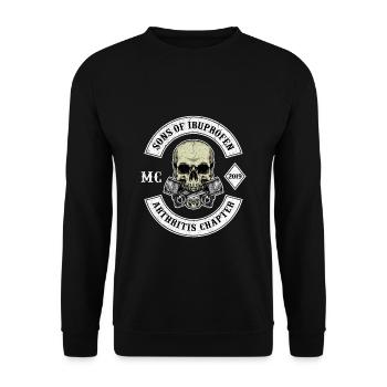 Biker T-Shirt Sons of Ibuprofen Arthritis - Unisex Sweatshirt - black - Front - Alina (178cm) & Michal (187cm)