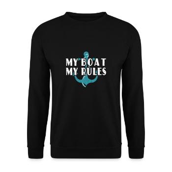 My boat My rules! - Unisex Sweatshirt - black - Front - Alina (178cm) & Michal (187cm)
