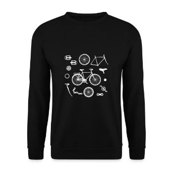 Herren Fahrrad für Radfahrer - Unisex Pullover - Schwarz - Vorne - Alina (178cm) & Michal (187cm)