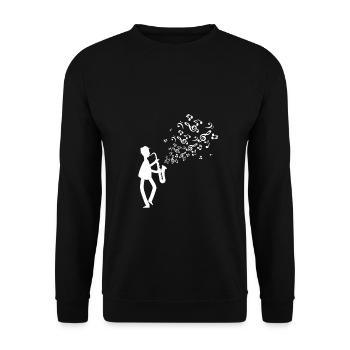 saxophone - Unisex Sweatshirt - black - Front - Alina (178cm) & Michal (187cm)