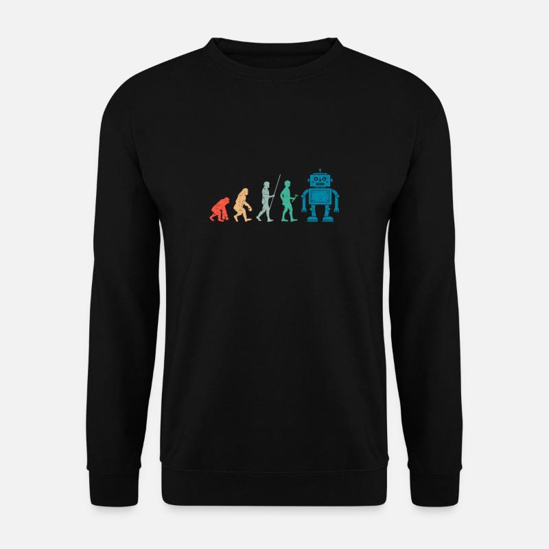 Retro robot evolution - Unisex Sweatshirt - black
