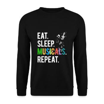 Mangez des comédies musicales pour dormir - Sweat-shirt Unisexe - noir - Devant - Alina (178cm) & Michal (187cm)