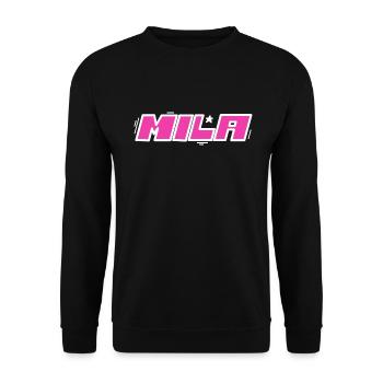Mila Vorname Name - Unisex Pullover - Schwarz - Vorne - Alina (178cm) & Michal (187cm)