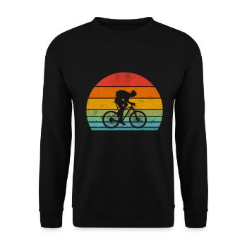 Retro Bike Sunset | Für Radfans - Unisex Pullover - Schwarz - Vorne - Alina (178cm) & Michal (187cm)