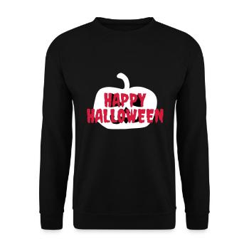 Happy halloween (Halloween pumpkin in the background) - Unisex Sweatshirt - black - Front - Alina (178cm) & Michal (187cm)