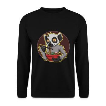 Lemur Ramen - Unisex Sweatshirt - black - Front - Alina (178cm) & Michal (187cm)