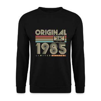 Original 1985 Vintage Vintage Anniversaire Rétro - Sweat-shirt Unisexe - noir - Devant - Alina (178cm) & Michal (187cm)