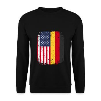 Deutschlandflagge USA Deutschland - Unisex Pullover - Schwarz - Vorne - Alina (178cm) & Michal (187cm)