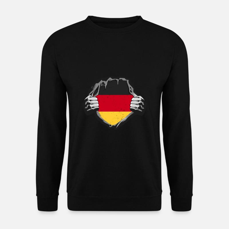 Deutschland Stolz Brust Deutschlandflagge - Unisex Pullover - Schwarz