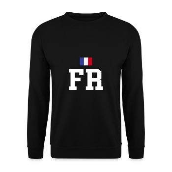 FR Frankreich Flagge Fahne - Unisex Pullover - Schwarz - Vorne - Alina (178cm) & Michal (187cm)