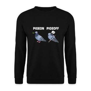 Lustige Tiere Pigeon Taube - Unisex Pullover - Schwarz - Vorne - Alina (178cm) & Michal (187cm)