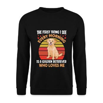 Golden Retriever - Unisex Sweatshirt - black - Front - Alina (178cm) & Michal (187cm)