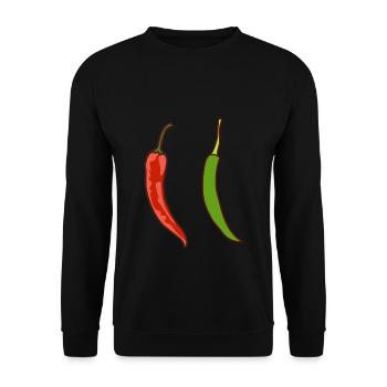 Spicy Chilli - Unisex Sweatshirt - black - Front - Alina (178cm) & Michal (187cm)
