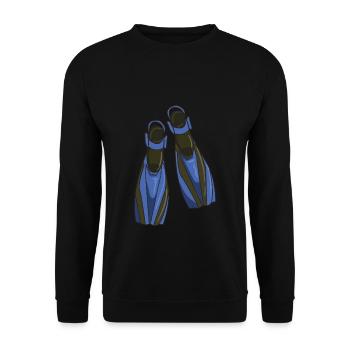 Diving Fins - Unisex Sweatshirt - black - Front - Alina (178cm) & Michal (187cm)