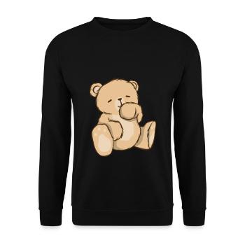 Teddybär Bär Niedliche Tiere - Unisex Pullover - Schwarz - Vorne - Alina (178cm) & Michal (187cm)