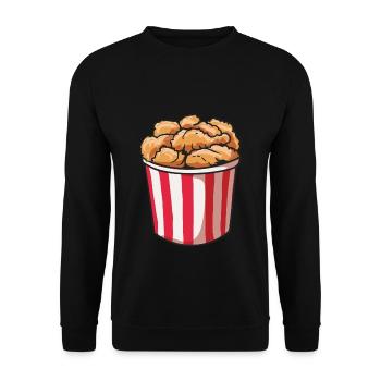 Chicken chicken bucket - Unisex Sweatshirt - black - Front - Alina (178cm) & Michal (187cm)