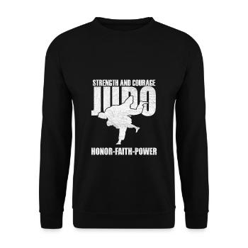 Judo - Unisex Sweatshirt - black - Front - Alina (178cm) & Michal (187cm)