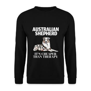 Australian Shepherd - Unisex Sweatshirt - black - Front - Alina (178cm) & Michal (187cm)