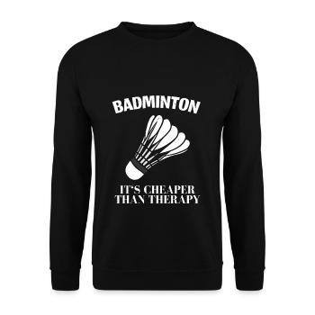 Badminton - Unisex Sweatshirt - black - Front - Alina (178cm) & Michal (187cm)