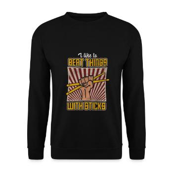 Batterie Batteur Musicien - Sweat-shirt Unisexe - noir - Devant - Alina (178cm) & Michal (187cm)