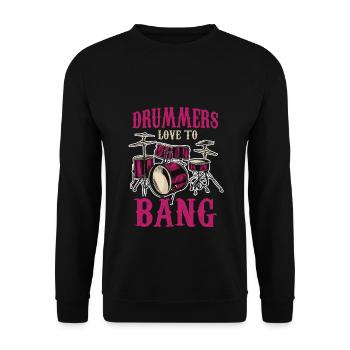 Schlagzeuger Drums - Unisex Pullover - Schwarz - Vorne - Alina (178cm) & Michal (187cm)