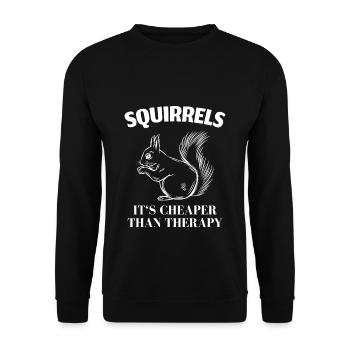 Squirrel Chipmunk - Unisex Sweatshirt - black - Front - Alina (178cm) & Michal (187cm)