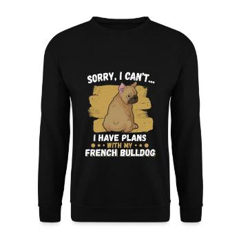 French Bulldog - Unisex Sweatshirt - black - Front - Alina (178cm) & Michal (187cm)