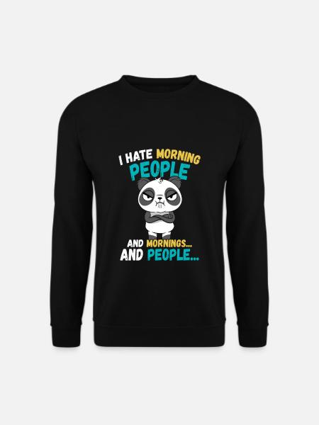 Panda Lustige Tiere Sprüche - Unisex Pullover - Schwarz