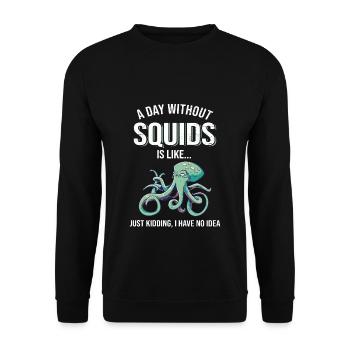 Octopus Octopus - Unisex Sweatshirt - black - Front - Alina (178cm) & Michal (187cm)