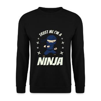 Ich bin ein Ninja - Unisex Pullover - Schwarz - Vorne - Alina (178cm) & Michal (187cm)