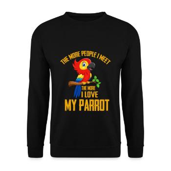 Perroquet - Sweat-shirt Unisexe - noir - Devant - Alina (178cm) & Michal (187cm)