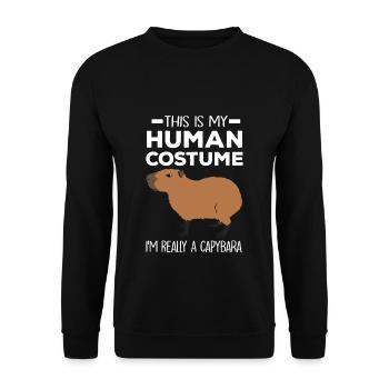 Capybara - Unisex Pullover - Schwarz - Vorne - Alina (178cm) & Michal (187cm)