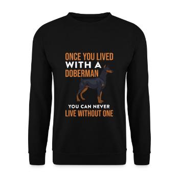 Dobermann - Unisex Pullover - Schwarz - Vorne - Alina (178cm) & Michal (187cm)