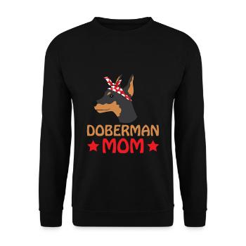 Dobermann - Unisex Pullover - Schwarz - Vorne - Alina (178cm) & Michal (187cm)