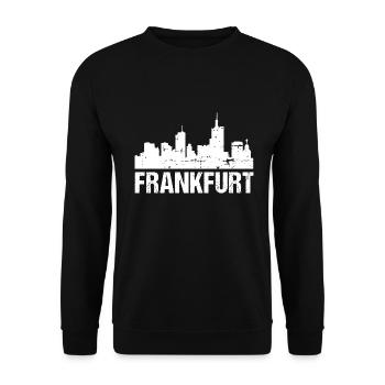 Frankfurt Vintage Skyline - Unisex Pullover - Schwarz - Vorne - Alina (178cm) & Michal (187cm)