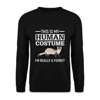 Frettchen - Unisex Pullover - Schwarz - Vorne - Alina (178cm) & Michal (187cm)